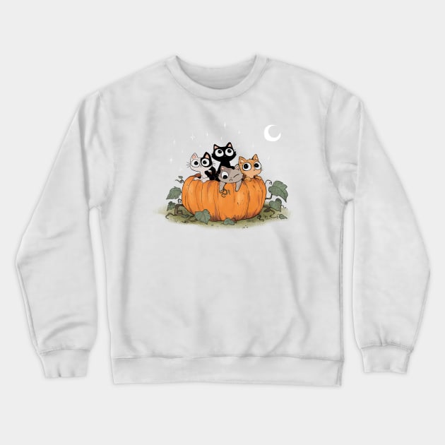 pumpkin cats Crewneck Sweatshirt by Hellenor